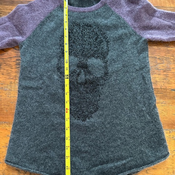 EUC 27 Miles Malibu 100% Cashmere Patricia Beaded Skull Sweater, size XS - Picture 11 of 13